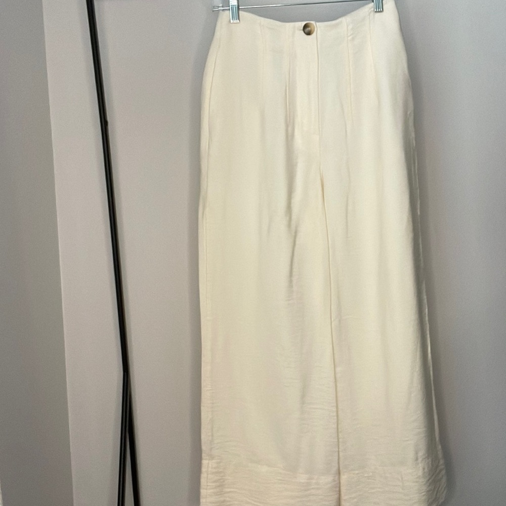 Topshop linen wide-leg trousers